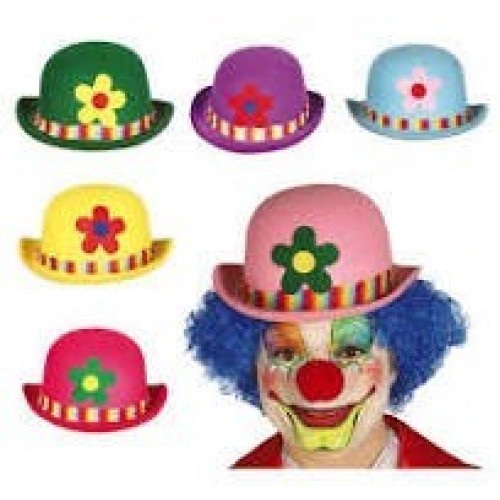 SOMBRERO BOMBIN FLOR PAYASO COL.SURT