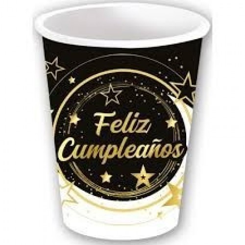   6 VASOS FELIZ CUMPLEAÑOS 240ML