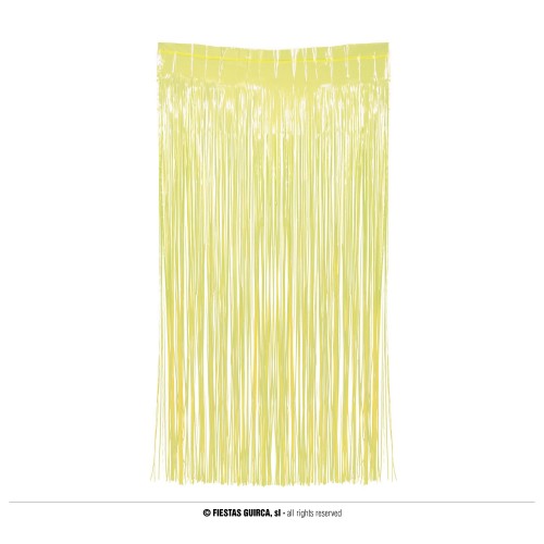   CORTINA FLECO AMARILLA NEON 1X2MT