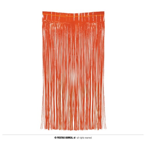    CORTINA FLECO NARANJA NEON 1X2MT