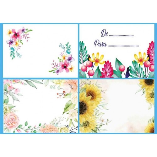 MINI TARJETA SOBRE DE FLORES 7X10CM