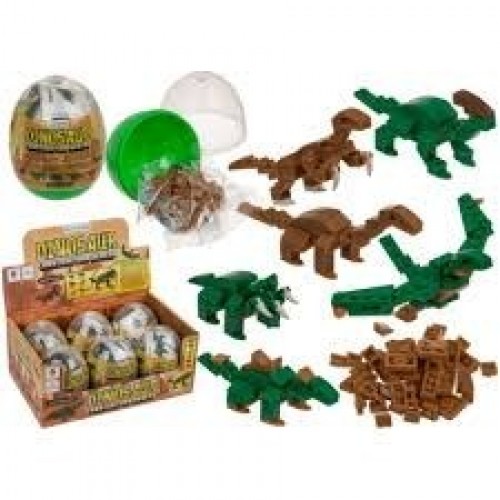 HUEVO CONSTRUCION DINOSAURIO 9CM