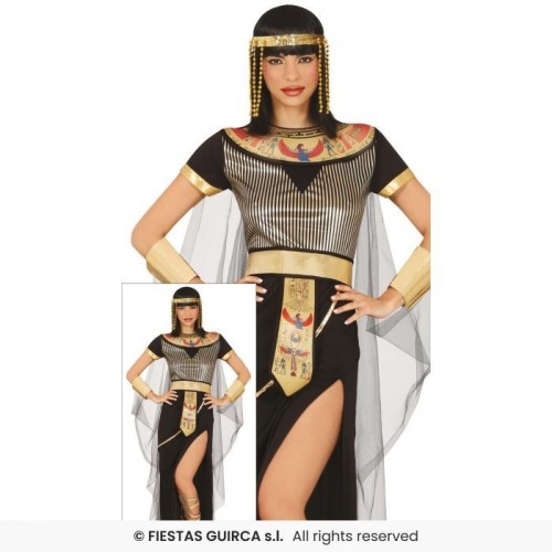  DISFRAZ T-S EGIPCIA NEGRO MUJER