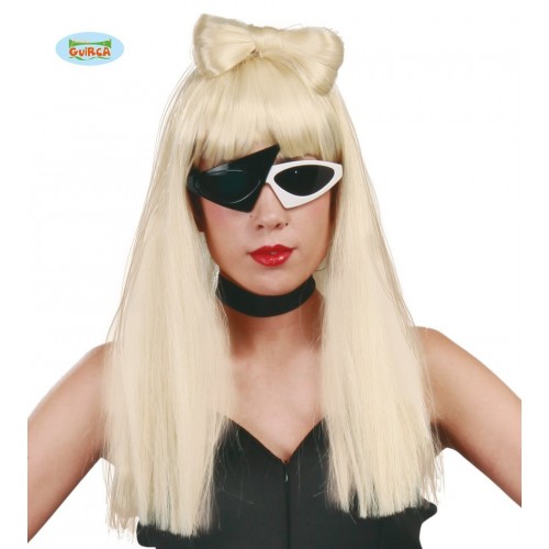 $D PELUCA LADY LARGA LAZO RUBIA