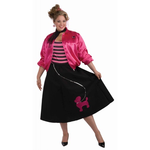 DISFRAZ T-XL CHICA AÑOS 50 FUCSIA