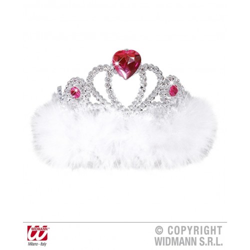 TIARA MARABU BLANCO CORAZON FUCSIA