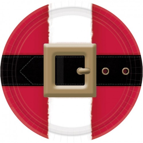 PAQ.8/U PLATOS CINTO PAPA NOEL 17,8CM