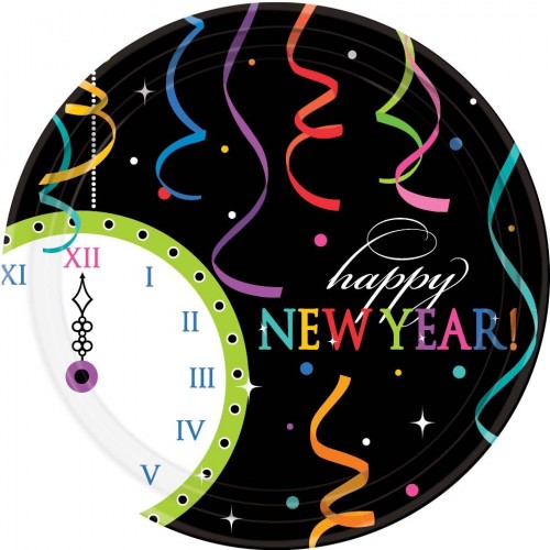 $PAQ.8/U PLATO RELOJ NEW YEAR 17,8CM