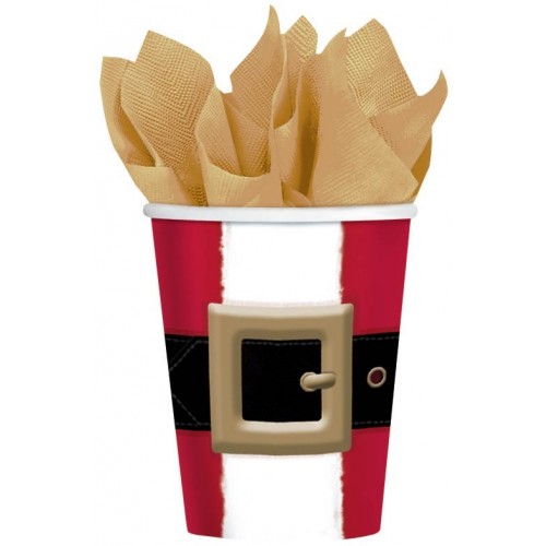 PAQ.8/U VASOS CINTO PAPA NOEL 266ML