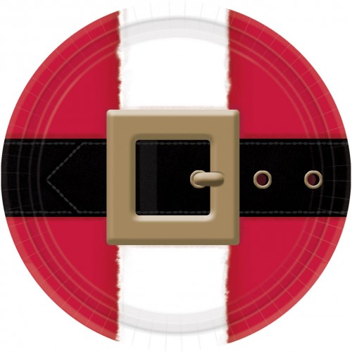 PAQ.8/U PLATOS CINTO PAPA NOEL 26,7CM