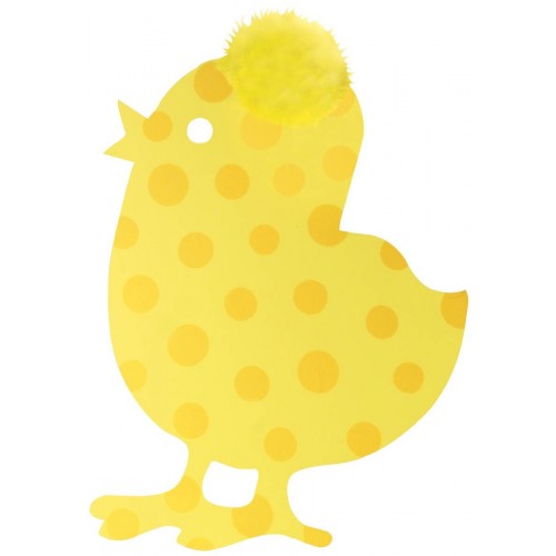 COLGANTE SILUETA POLLITO TOPO AMARILLO