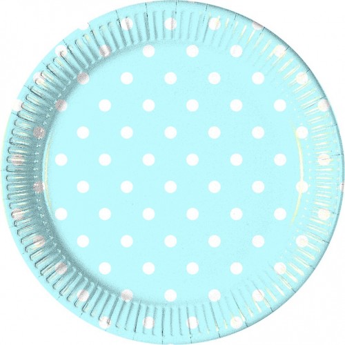   10 PLATOS CELESTE TOPO 23CM