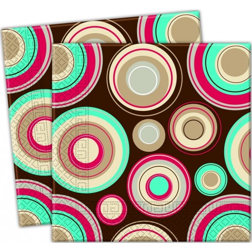 $E 20 SERVILLETAS  CIRCULO MULTIC. 33CM