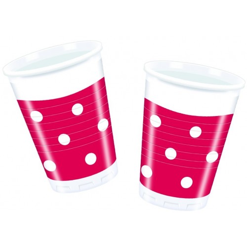 $E    VASOS ROJO TOPO BNCO 200ML
