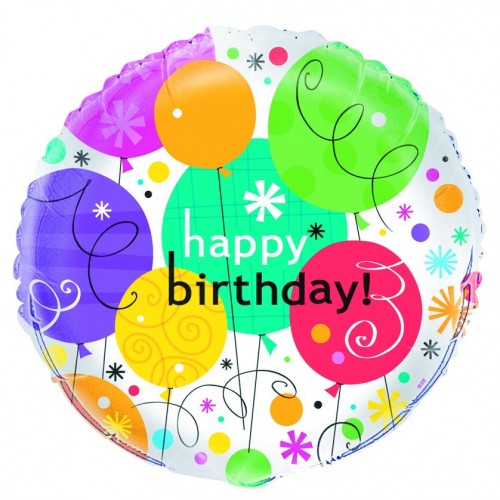 GLOBO 18" FOIL GLOBO HAPPY BIRTHDAY