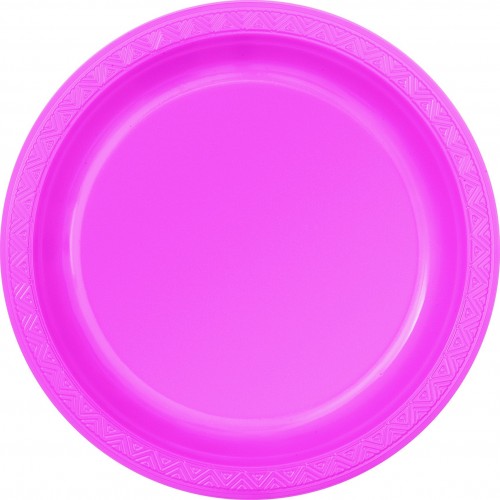  P.12U PLATOS PLA ROSA FUERTE 17,8CM