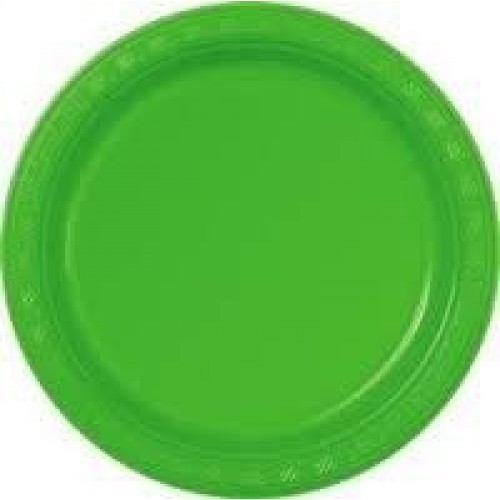 PAQ.12/U PLATO PLAST. VERDE LIMA 17,8CM