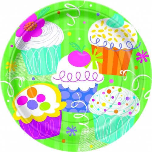 $ PAQ.8/U PLATO CUPCAKE 22,9CM