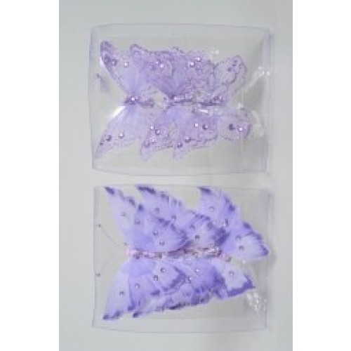 $D 3/U MARIPOSA TRABA ORGANZA LILA 11CM