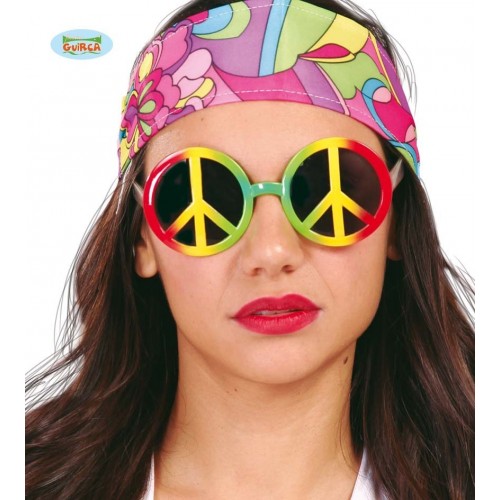  GAFAS HIPPIE SIMBOLO PAZ MULTICOLOR
