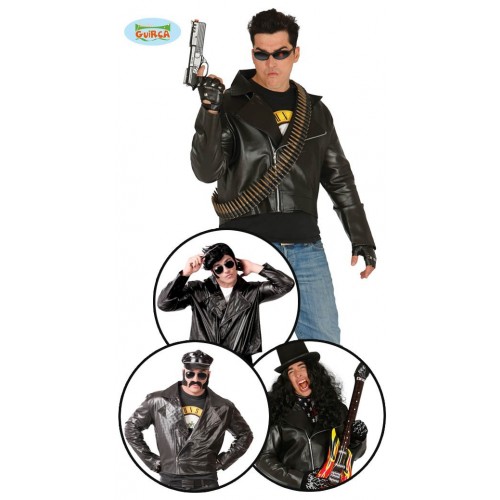 CHAQUETA T-UNICA MOTORISTA NEGRA
