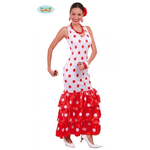 $D DISFRAZ T-M FLAMENCA BLANCO TOPO RO