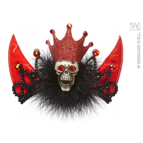 TIARA CUERNO CALAVERA OJO ROJO VOODOO