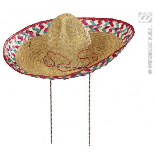 SOMBRERO MEXICANO BORDE MULTI 52CM
