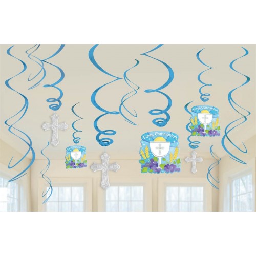 PAQ.12/U ESPIRALES MOTIVOS COMUNION AZUL