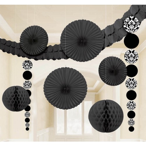 KIT 9 PZ DECORACION ADAMASCADO NEGRO
