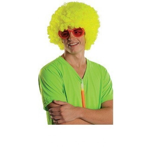   PELUCA AÑOS 70 AFRO AMARILLO NEON