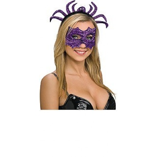 SET DIADEMA ANTIFAZ ARAÑA LILA