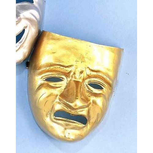   MASCARA TRAGEDIA METAL ORO