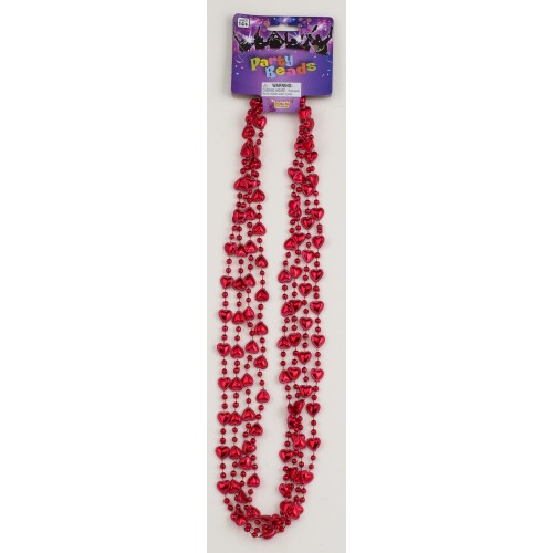   PAQ.4 COLLARES CORAZON METAL ROJO