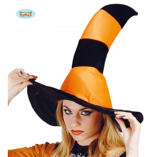 $D SOMBRERO BRUJA RAYA NEGRO/NARANJA