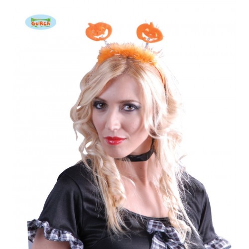 DIADEMA ANTENA CALABAZA HALLOWEEN