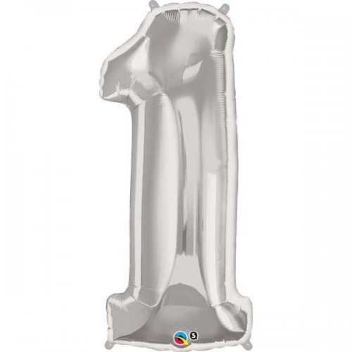   GLOBO 34" FOIL FORMA N1 PLATA