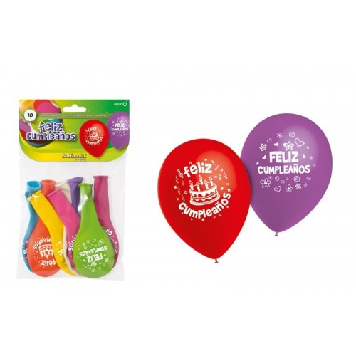 10 GLOBOS HG2013 IMPRESO CUMPLEAÑO