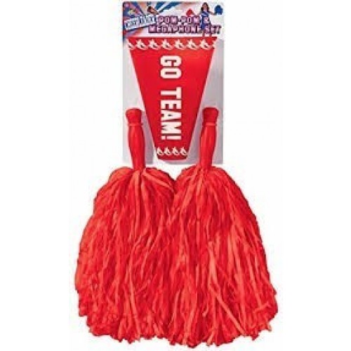   SET 2 POM POM MEGAFO ANIMADORA ROJO