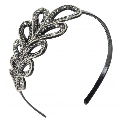 DIADEMA NEGRA DECO PIEDRA HOLLYWOOD