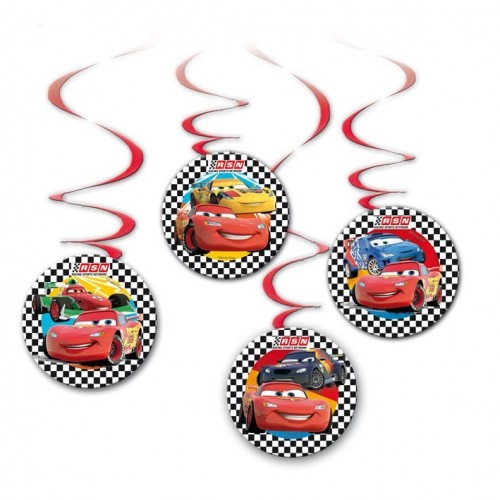 $D   4 TIRAS COLGANTES ESPIRAL CARS