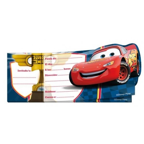 $D   12 INVITACIONES TALONARIO CARS