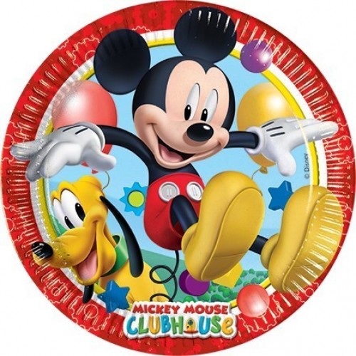 =  8 PLATOS CARTON MICKEY PLAY 20CM