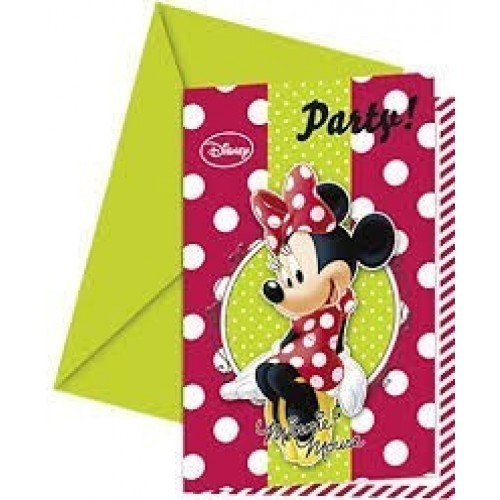 6 INVITACIONES MINNIE FASHION