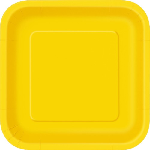   PAQ.16/U PLATO CUADR.AMARILLO 17CM