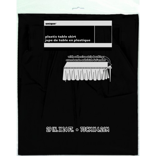 $E FALDA MESA PLASTICO NEGRO 426X73CM