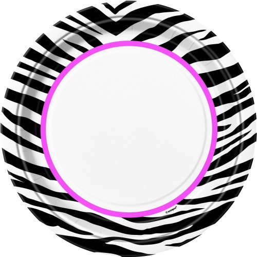  PAQ.8/U PLATO CEBRA ROSA 22,9CM