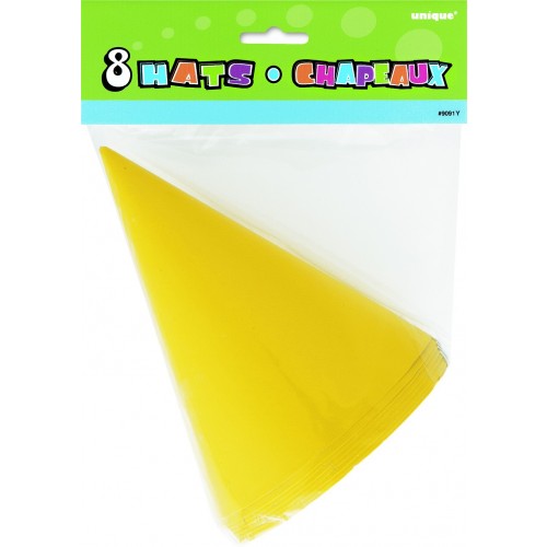   PAQ.8/U SOMBREROS CONO AMARILLO