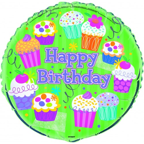 $ GLOBO 18" FOIL CUPCAKE BIRTHDAY