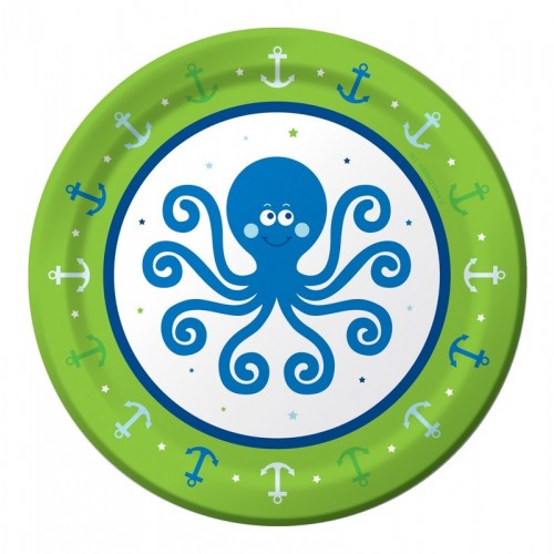 PAQ.8/U PLATO OCEANO AZUL 17,78CM